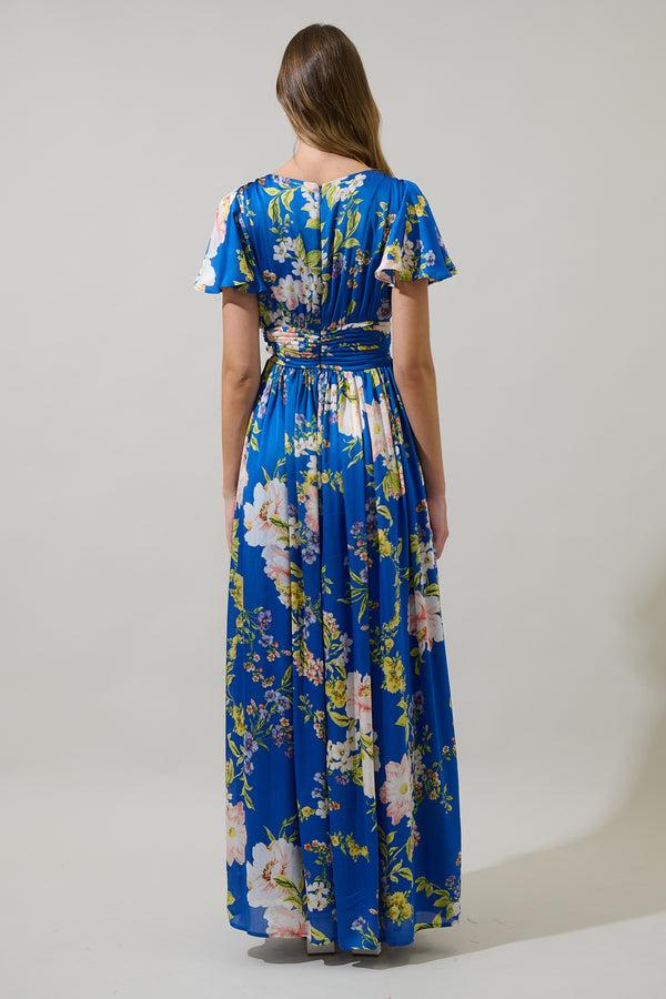 Sugarlips Solary Floral Eloray Pleated Maxi Dress