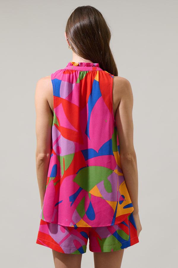 Sugarlips Soleil Abstract Miley Sleeveless Blouse