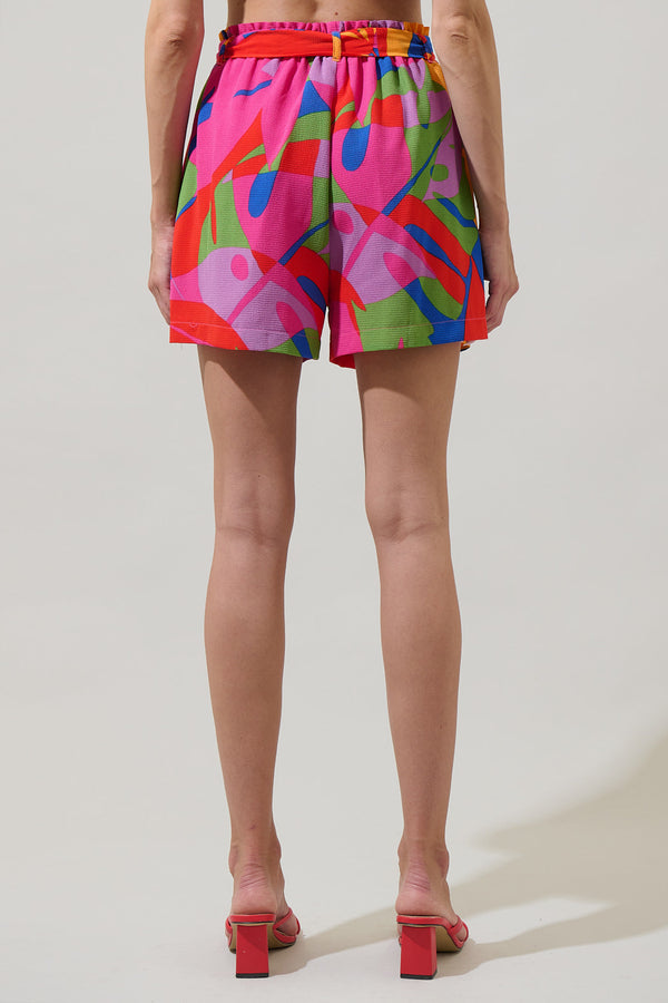 Sugarlips Soleil Abstract Wave High Waisted Shorts
