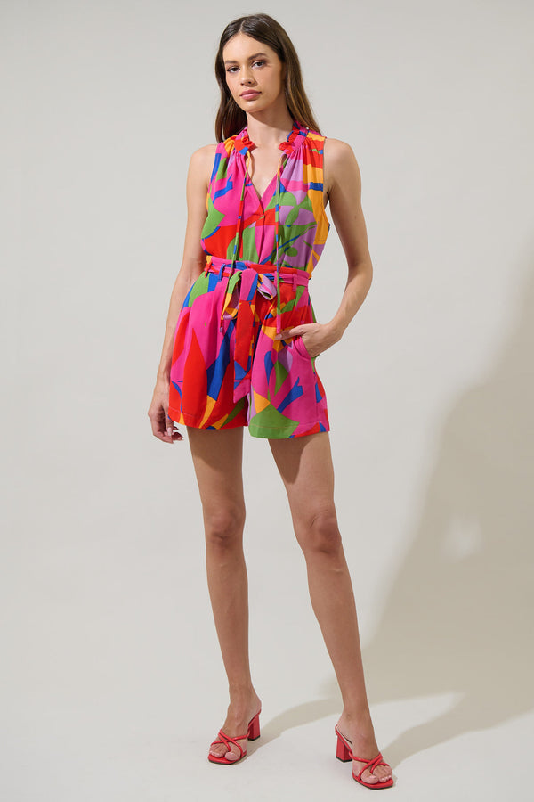 Sugarlips Soleil Abstract Wave High Waisted Shorts