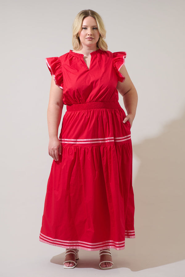 sugarlips Solene Contrast Maxi Dress Curve