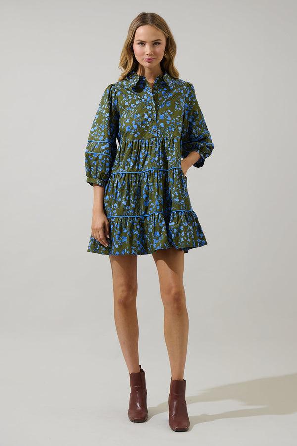 Sugarlips Solvay Floral Stark Tiered Mini Dress