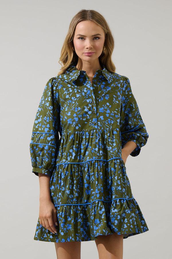 sugarlips Solvay Floral Stark Tiered Mini Dress