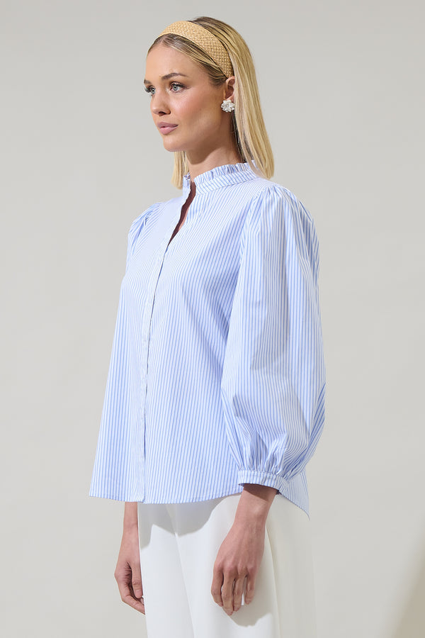 Sugarlips Somer Striped Ima Button Up Top