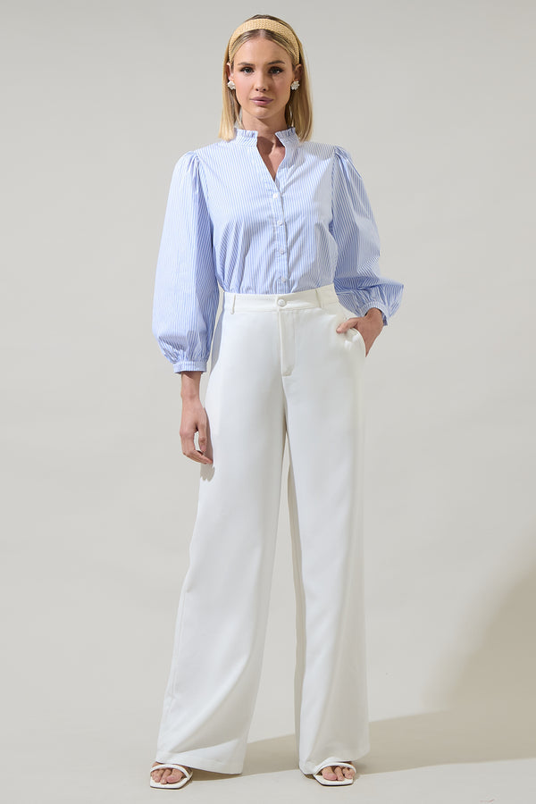 Sugarlips Somer Striped Ima Button Up Top