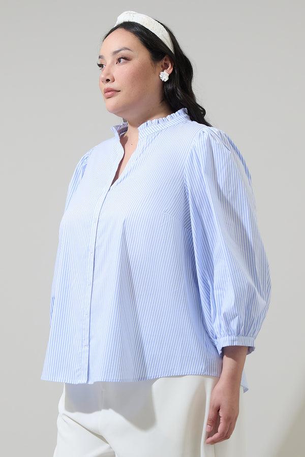 Sugarlips Somer Striped Ima Button Up Top Curve