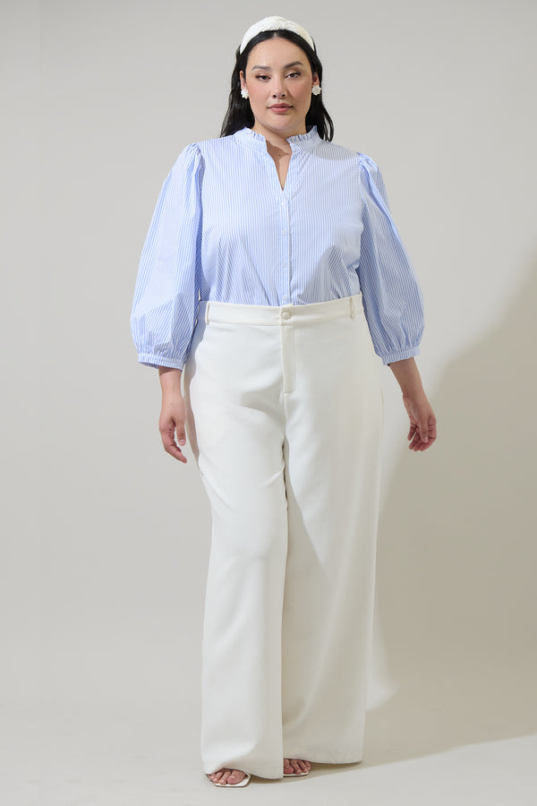 Sugarlips Somer Striped Ima Button Up Top Curve