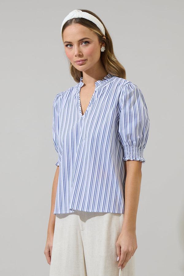 Sugarlips Somer Striped Reign Split Neck Top