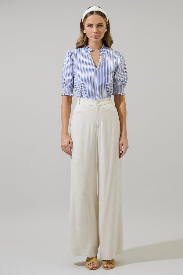 Sugarlips Somer Striped Reign Split Neck Top