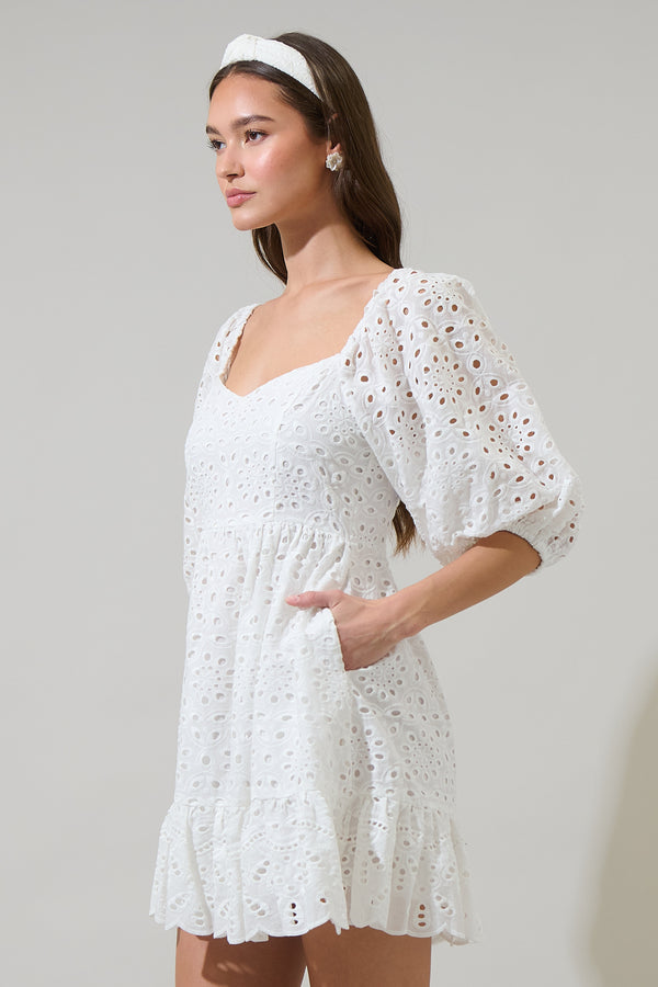Sugarlips Sophy Eyelet Evy Sweetheart Mini Dress