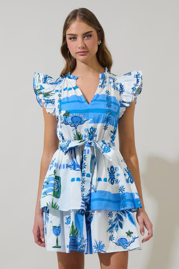sugarlips Sosy Postcard Marisol Tiered Mini Dress