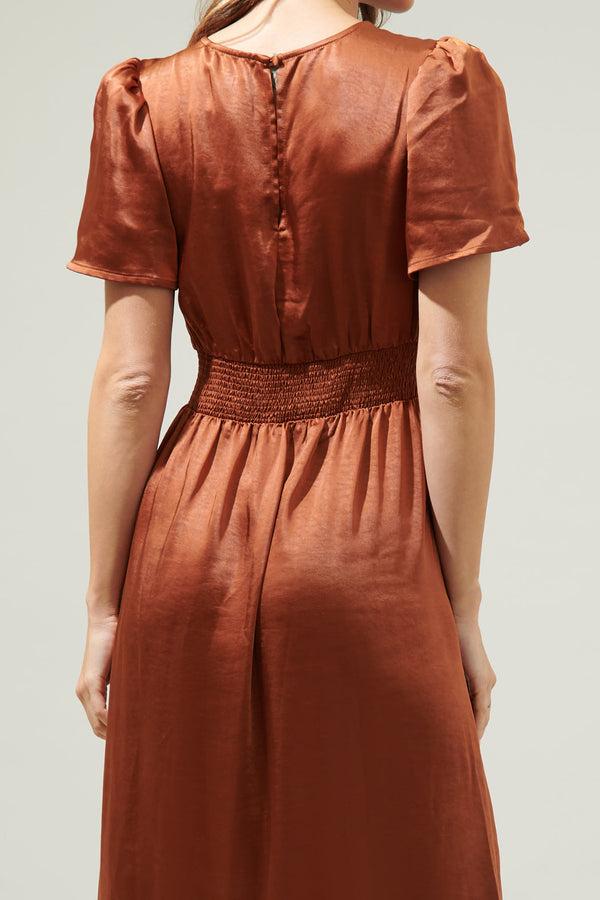 Sugarlips Spice Satin Bloom Midi Dress