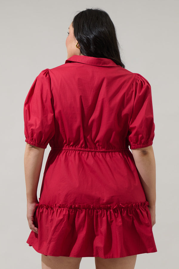 Sugarlips Stacie Button Down Mini Dress Curve
