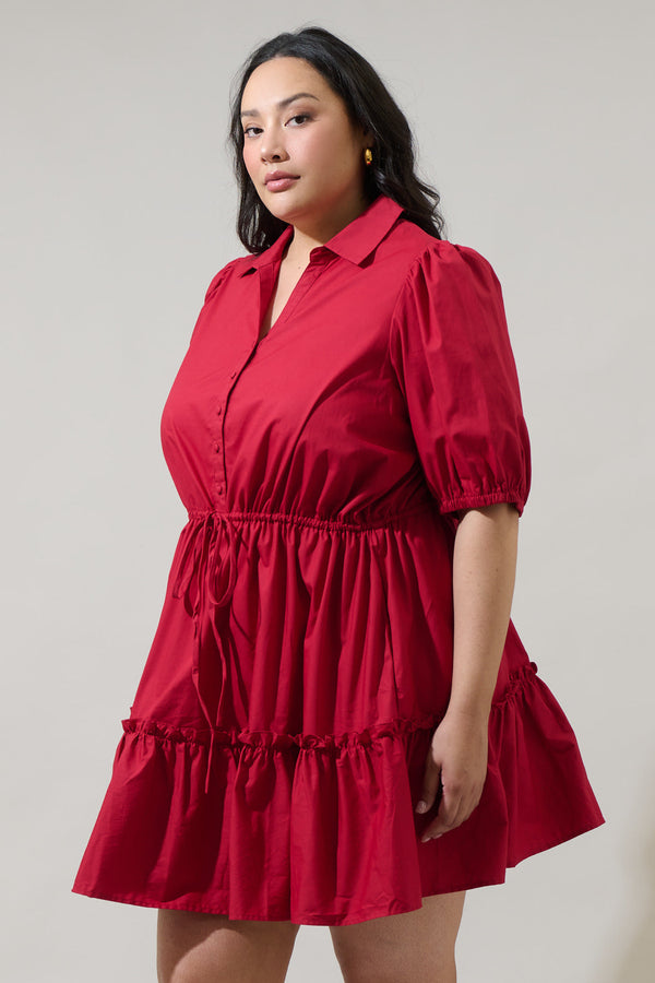 Sugarlips Stacie Button Down Mini Dress Curve