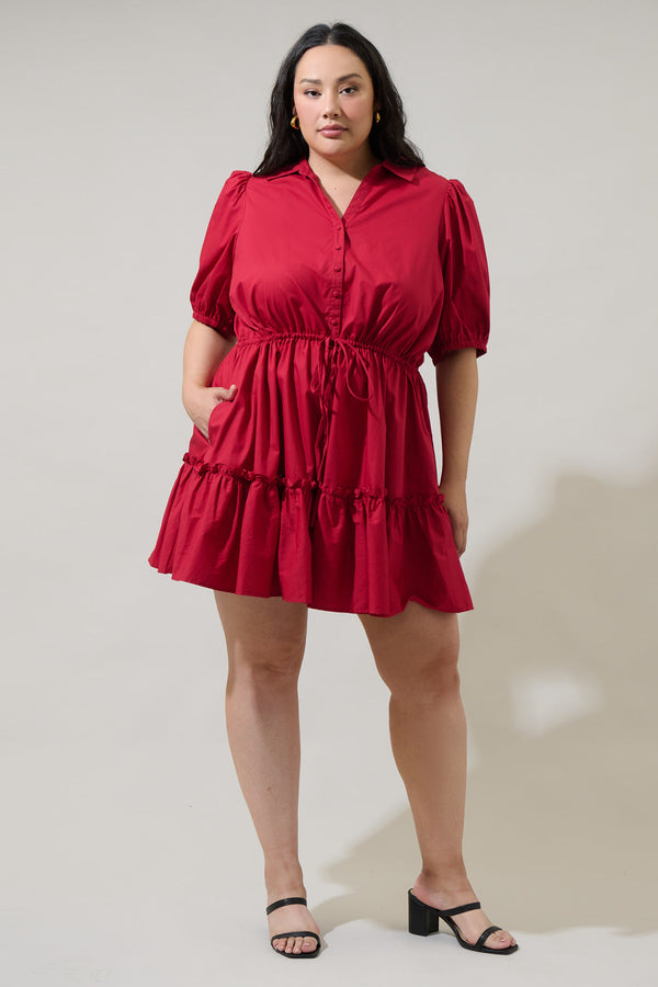 Sugarlips Stacie Button Down Mini Dress Curve