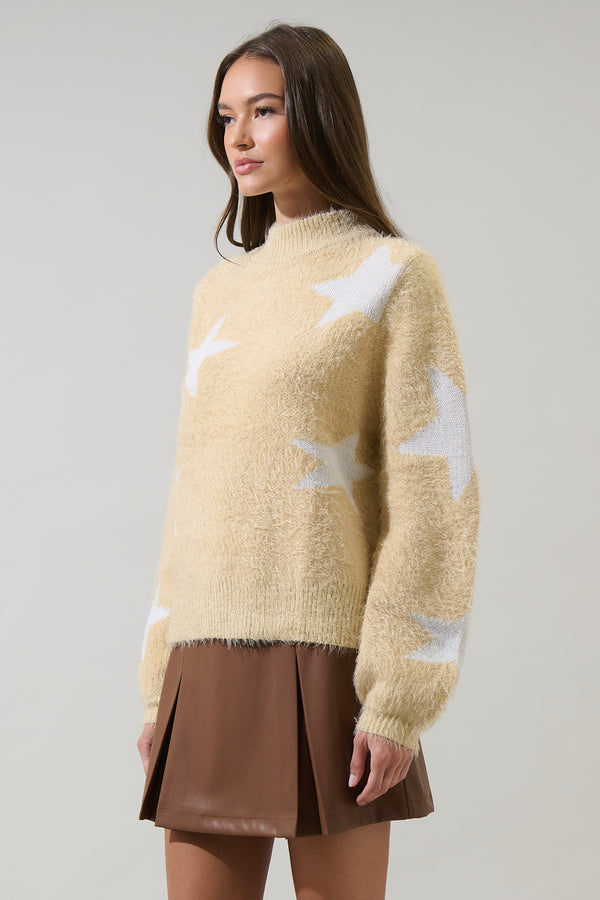 Sugarlips Starry Eyed Eyelash Oatmeal Sweater