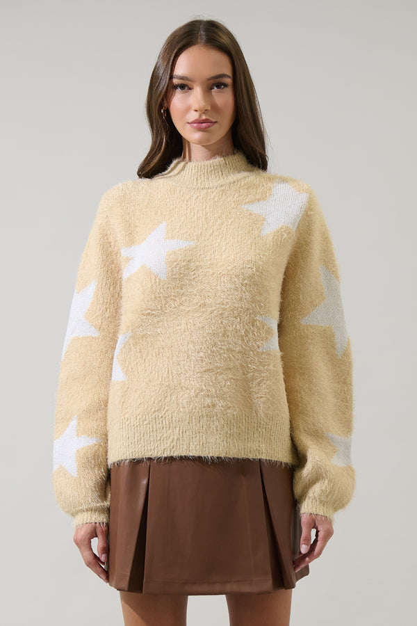 sugarlips Starry Eyed Eyelash Oatmeal Sweater