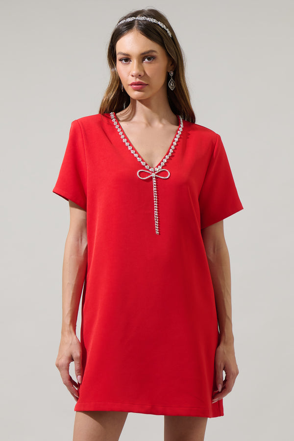 Sugarlips Stazie V-Neck Shift Mini Dress