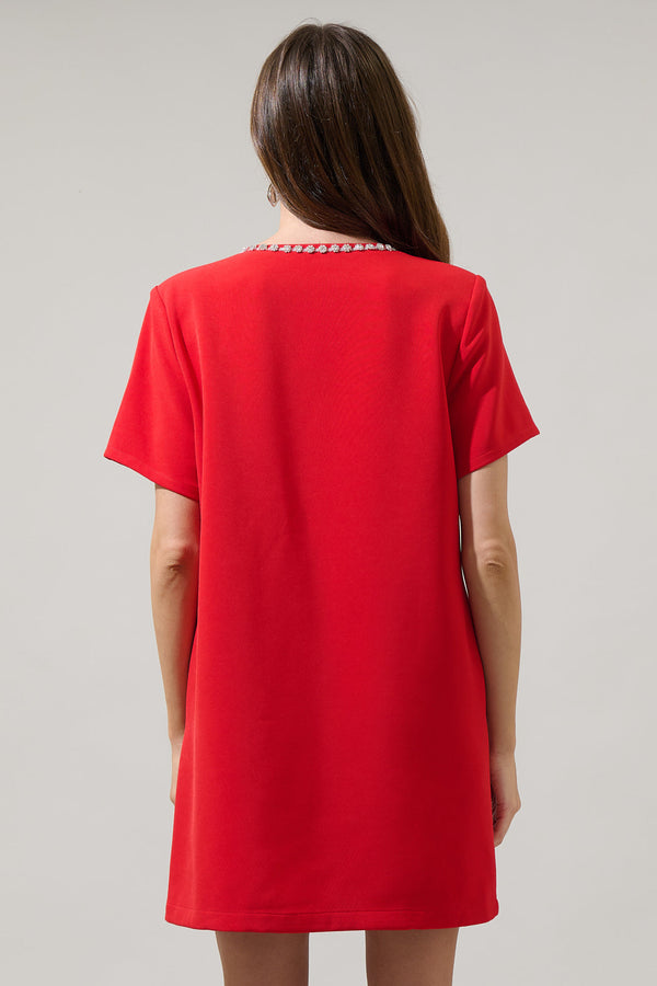 Sugarlips Stazie V-Neck Shift Mini Dress