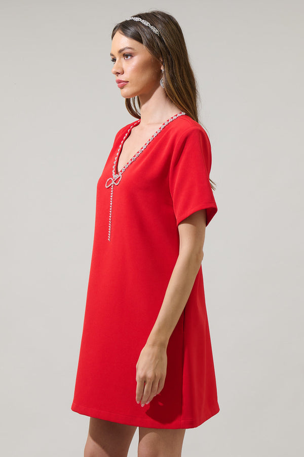 Sugarlips Stazie V-Neck Shift Mini Dress