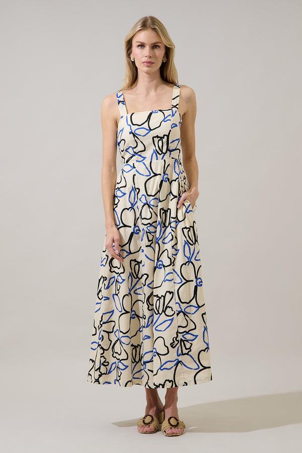 Sugarlips Steff Open Back Midi Dress Tercy Floral