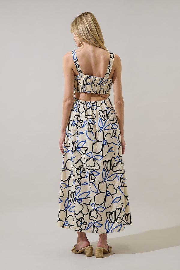 Sugarlips Steff Open Back Midi Dress Tercy Floral
