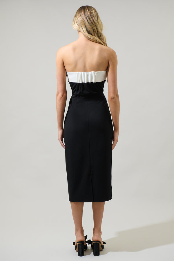 Sugarlips Stella Strapless Color Block Midi Dress