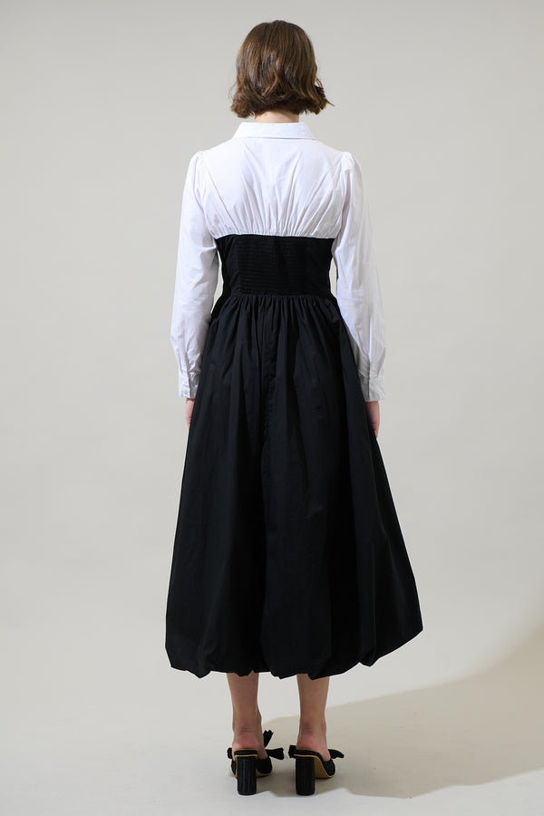 Sugarlips Stori Collared Long Sleeve Maxi Dress