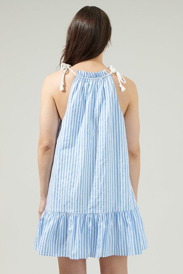 Sugarlips Striped Rumba Halter Mini Dress