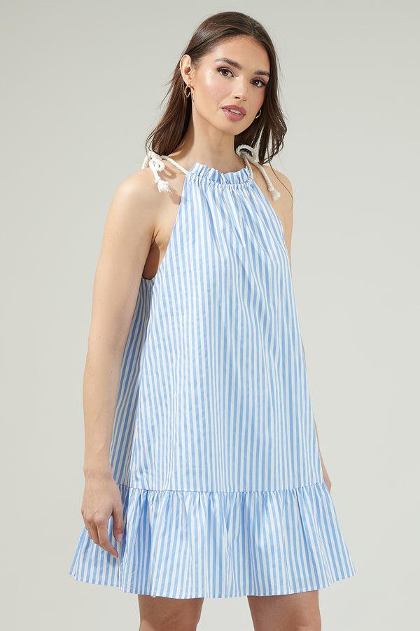Sugarlips Striped Rumba Halter Mini Dress