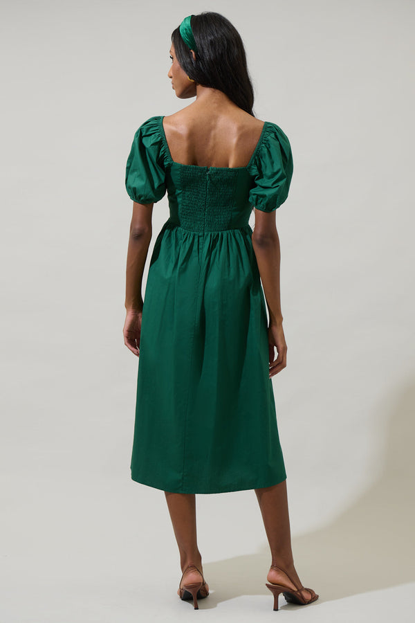 Sugarlips Sun City Alessi Puff Sleeve Midi Dress