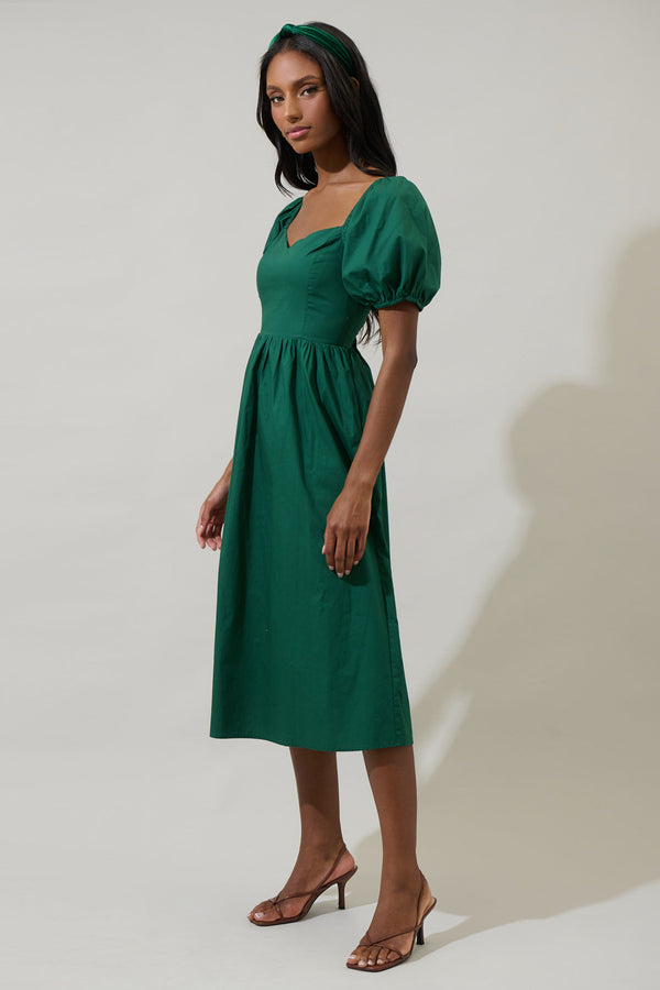 Sugarlips Sun City Alessi Puff Sleeve Midi Dress