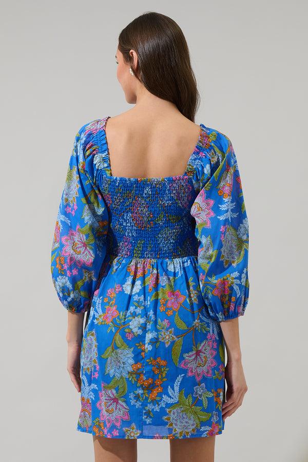 Sugarlips Sunlit Floral Niko Smocked Mini Dress