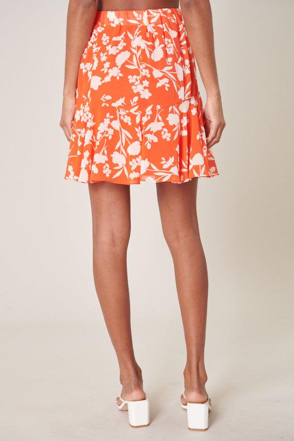 Sugarlips Sunset Floral Eden Flared Mini Skirt