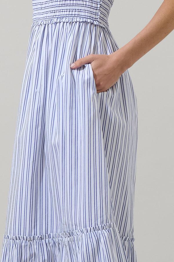 Sugarlips Suri Striped Viray Smocked Midi Dress