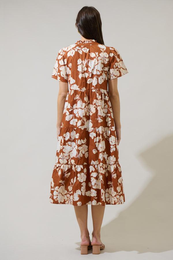 Sugarlips Surrey Floral Amayah Tiered Midi Dress