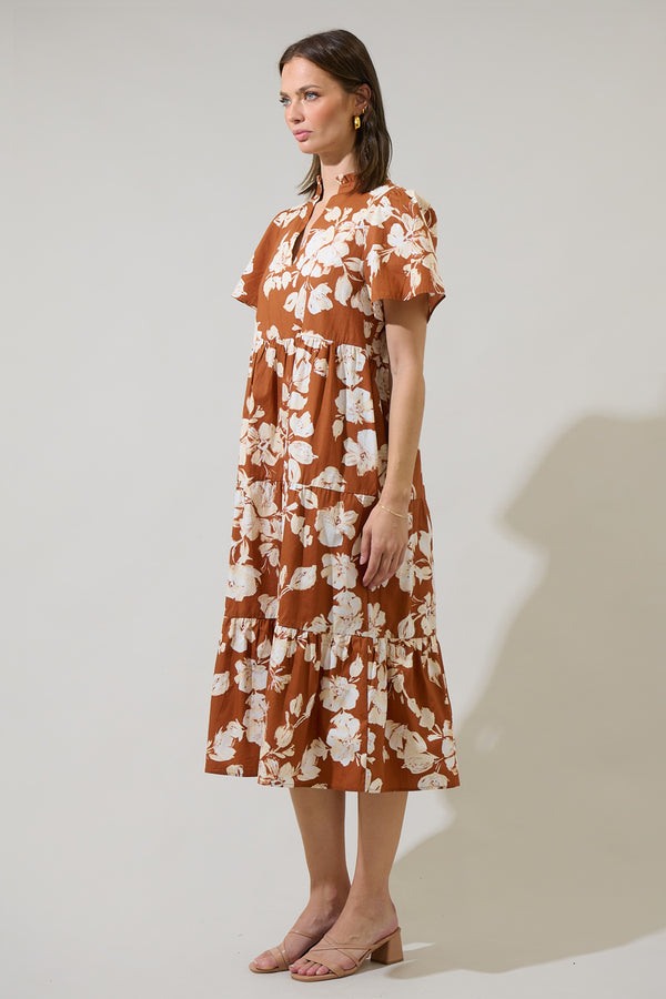 Sugarlips Surrey Floral Amayah Tiered Midi Dress
