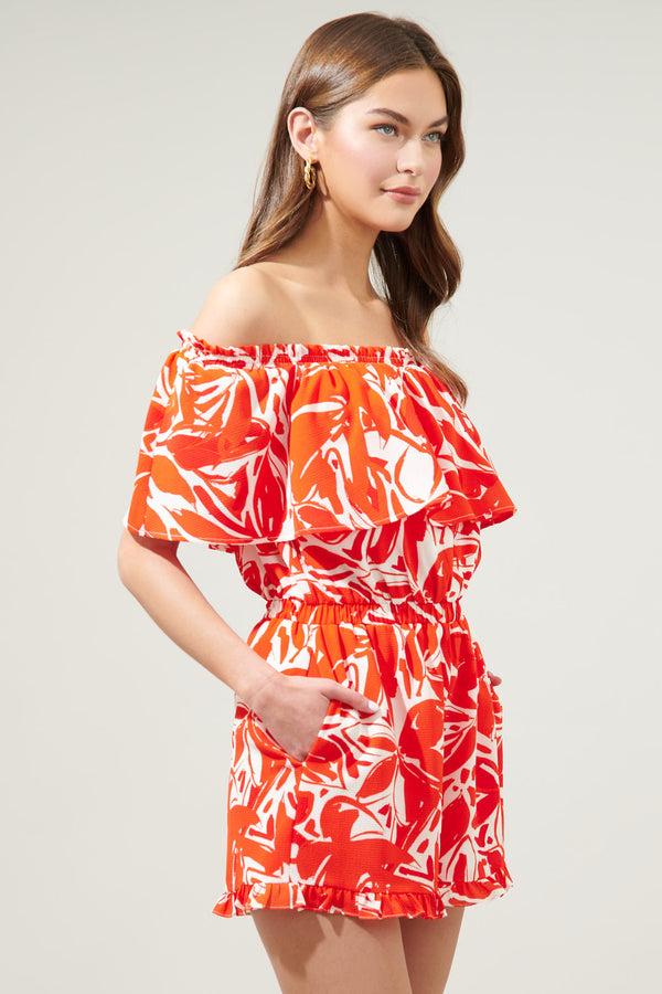 Sugarlips Sweet Chili Off The Shoulder Romper