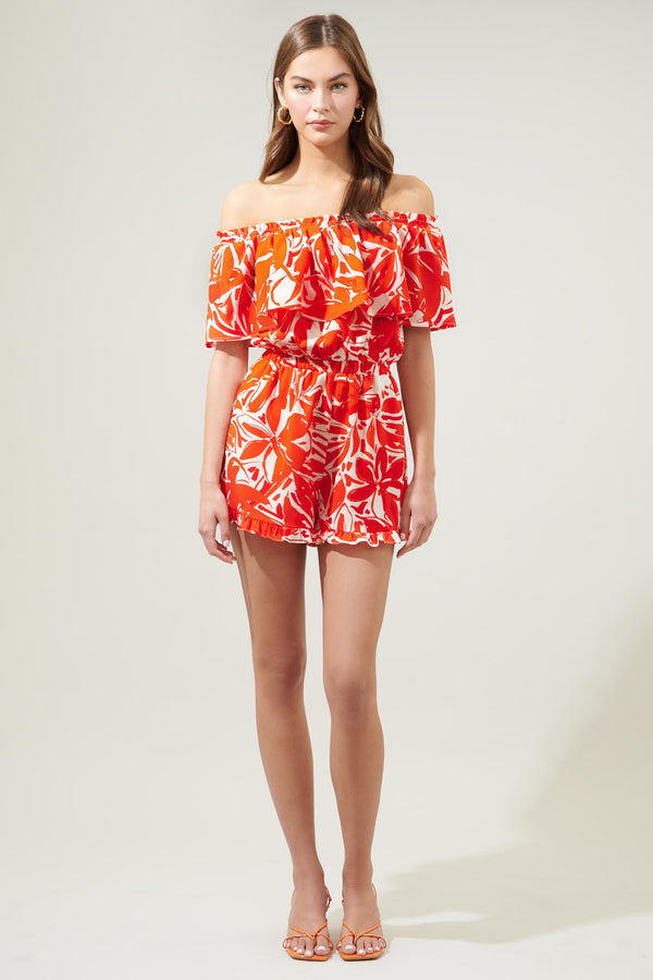 Sugarlips Sweet Chili Off The Shoulder Romper