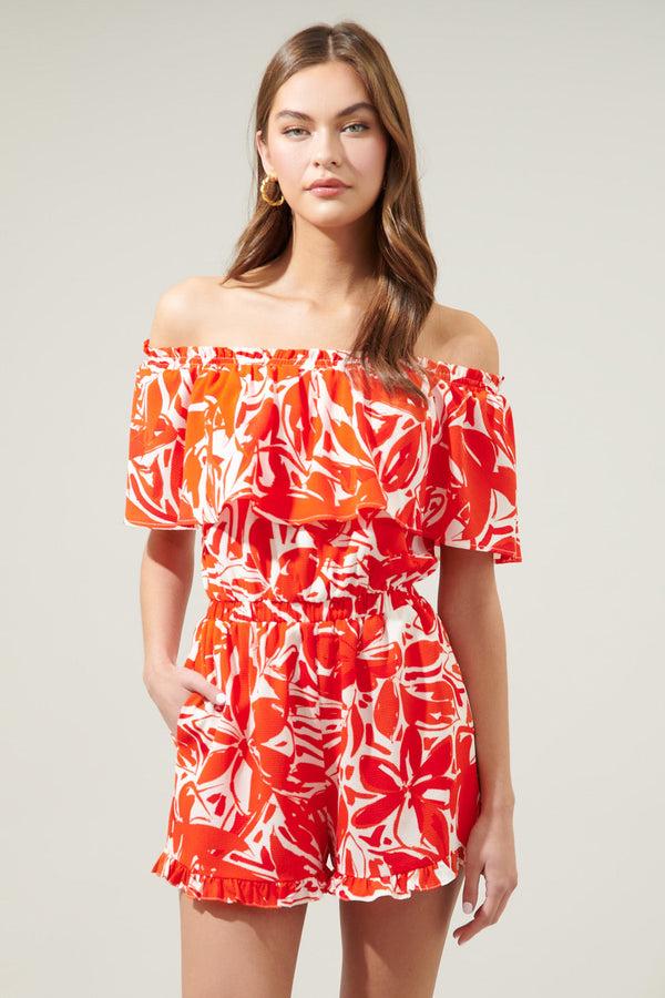 sugarlips Sweet Chili Off the Shoulder Romper