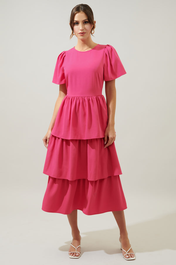 Sugarlips Sweet Nothing Tiered Midi Dress