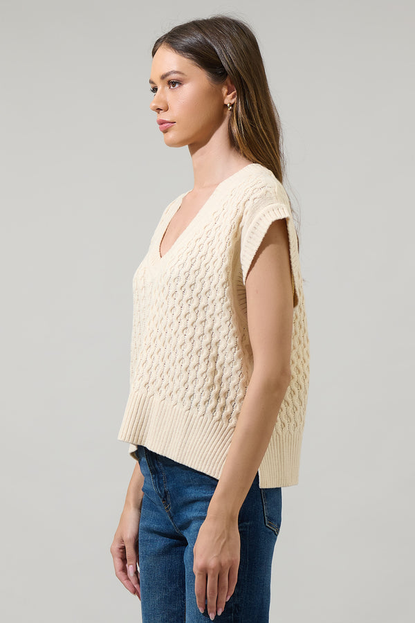 Sugarlips Tacey V-Neck Sweater Vest Top