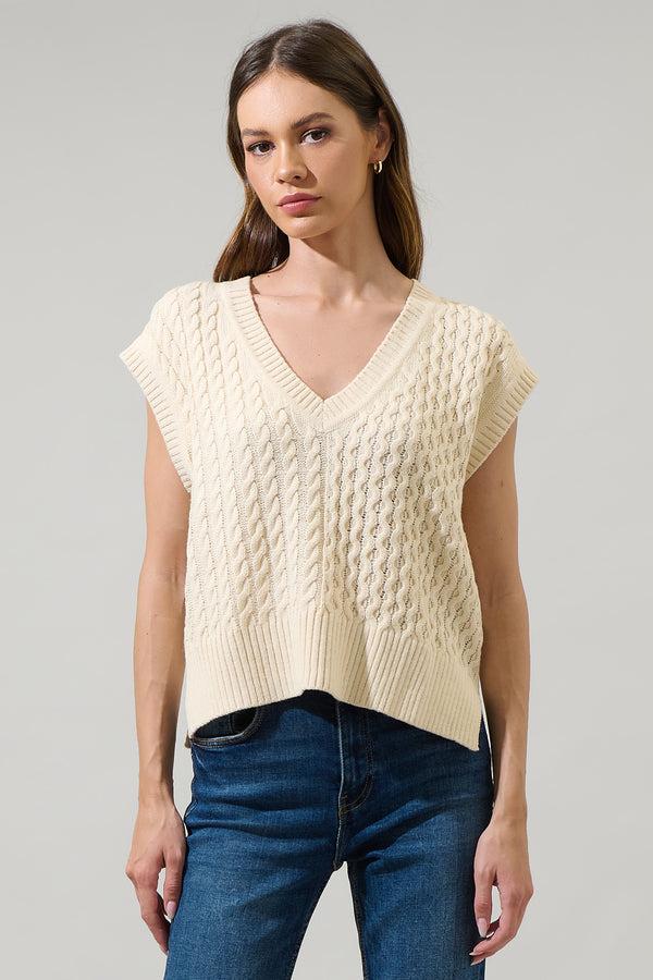 sugarlips Tacey V-Neck Sweater Vest Top