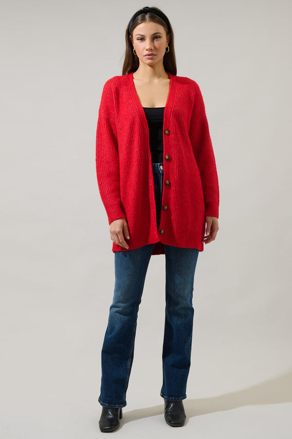 Sugarlips Tahlia Ribbed Oversized Cardigan