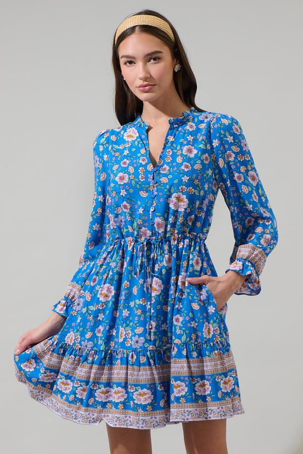 sugarlips Tali Floral Maddy Button Up Mini Dress