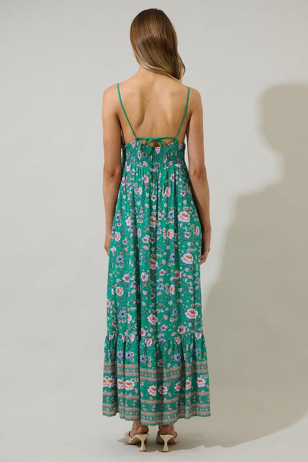 Sugarlips Tali Floral Valle Tie Back Maxi Dress