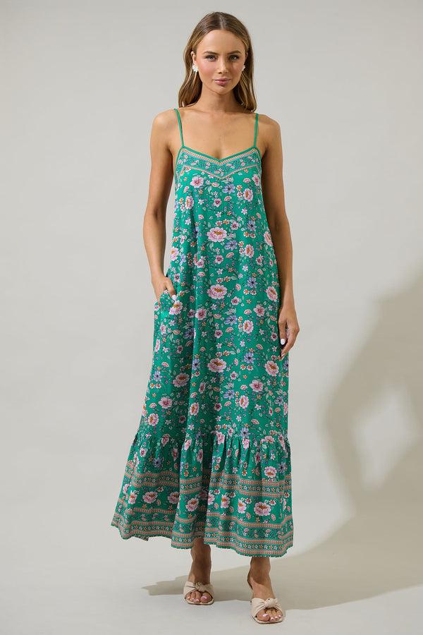Sugarlips Tali Floral Valle Tie Back Maxi Dress