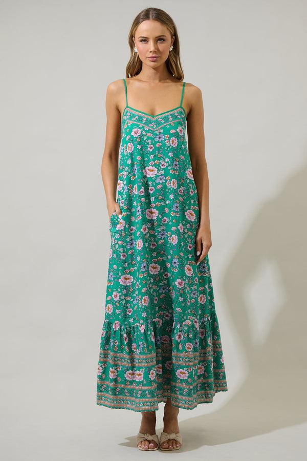sugarlips Tali Floral Valle Tie Back Maxi Dress
