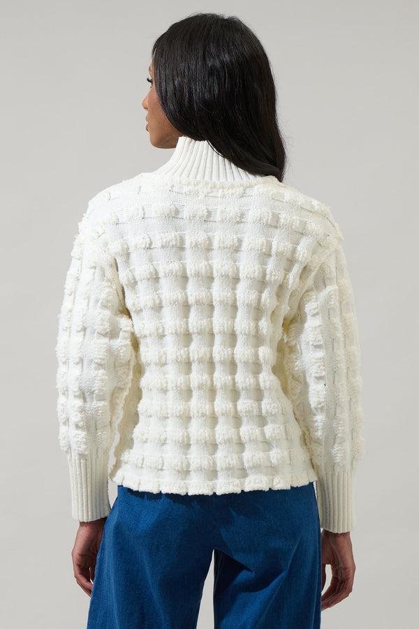 Sugarlips Talia Embroidered Mock Neck Sweater