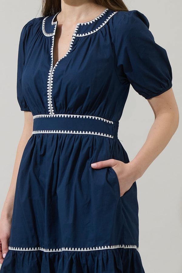 Sugarlips Taliah Puff Sleeve Midi Dress